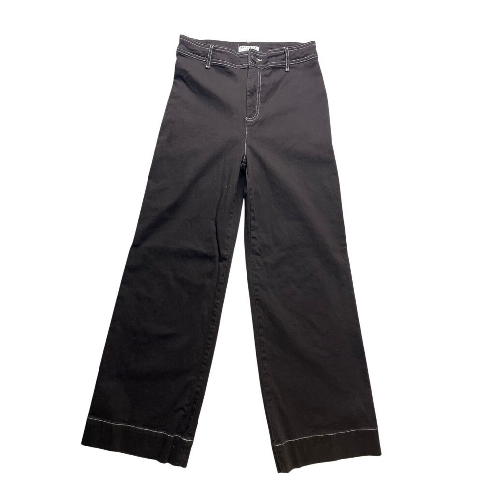 Bagatelle Wide Leg‎ Pants Womens 6 Brown Contrast Stitch High Rise